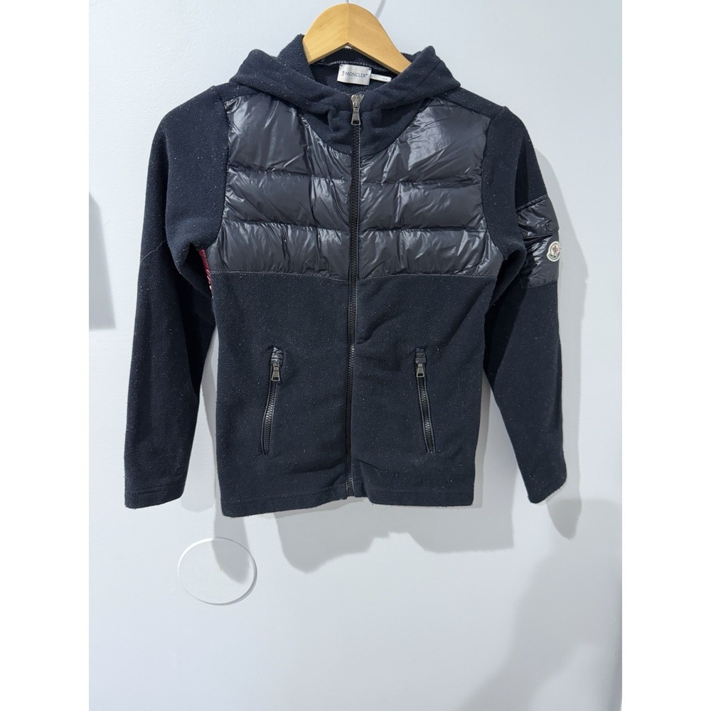 Moncler Navy Polyamide Padded Fleece Jacket Maglia Cardigain Kids 14